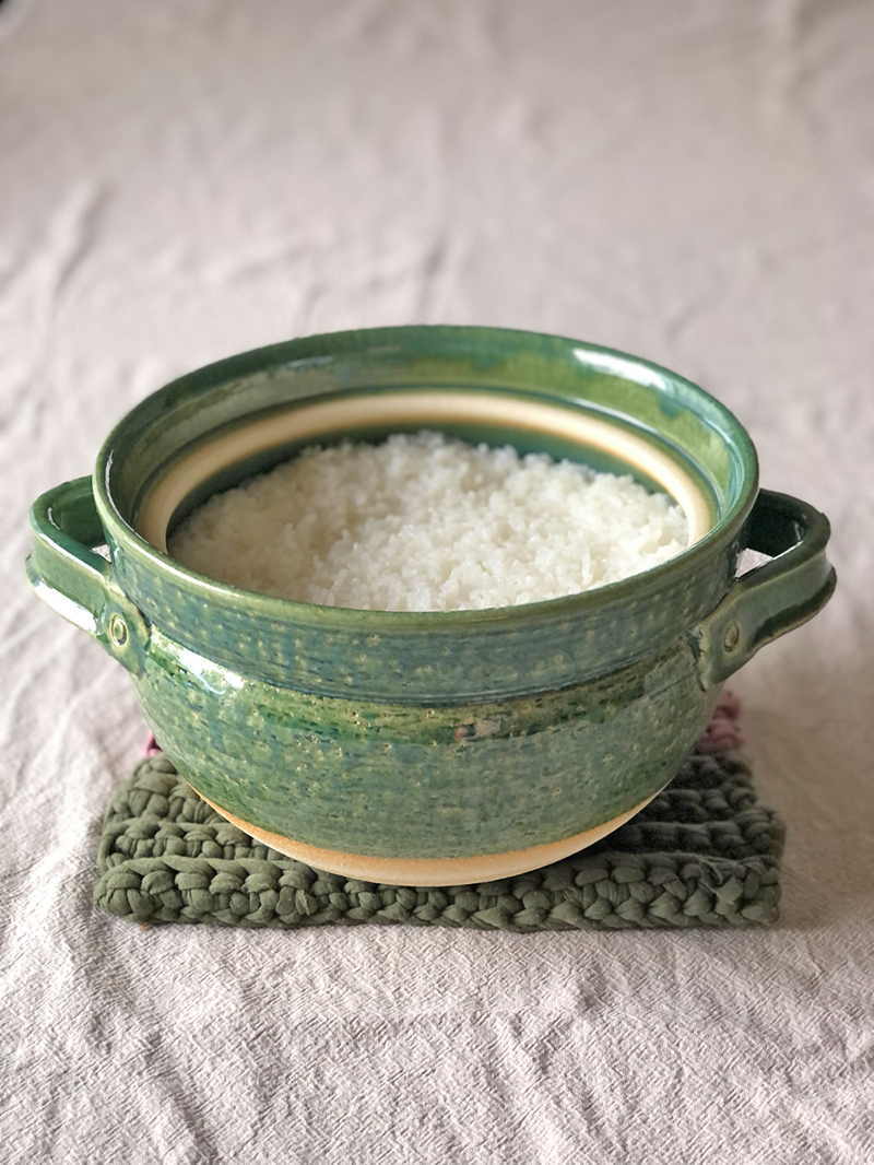 ハイクオリティ 山下工芸(Yamasita craft) 緑釉五合御飯鍋 26×20×18cm 11435040 中国茶 