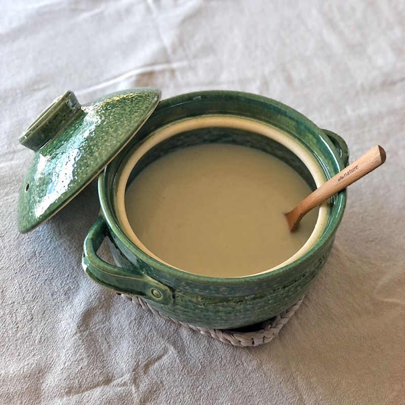 佐治陶器 伊賀焼 ごはん鍋 ５合炊き 緑彩 ポタージュスープ